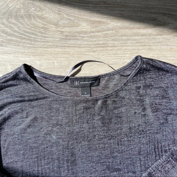 NWOT INC Dolman 3/4 Sleeve  Top Gunmetal foil Print - Picture 7 of 12